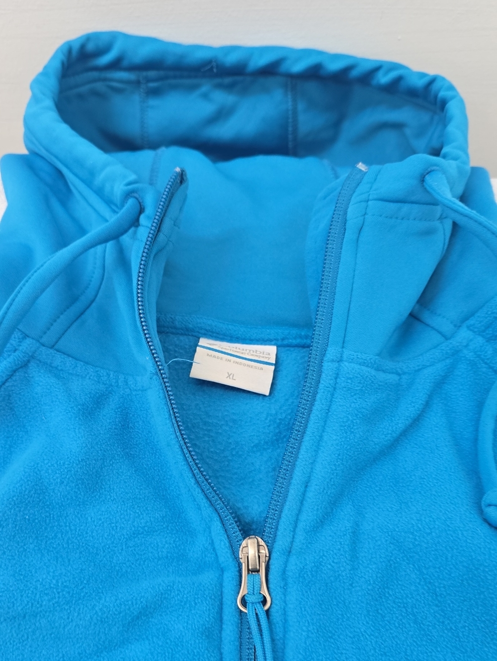 Men Blue Hooded Fleece Jacket - Cozy Zip-Up